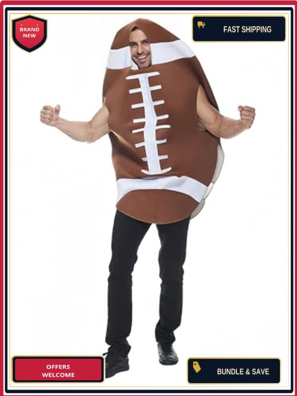 American Football Halloween Costume Men Rugby Sports Party Outfit Jumpsuit